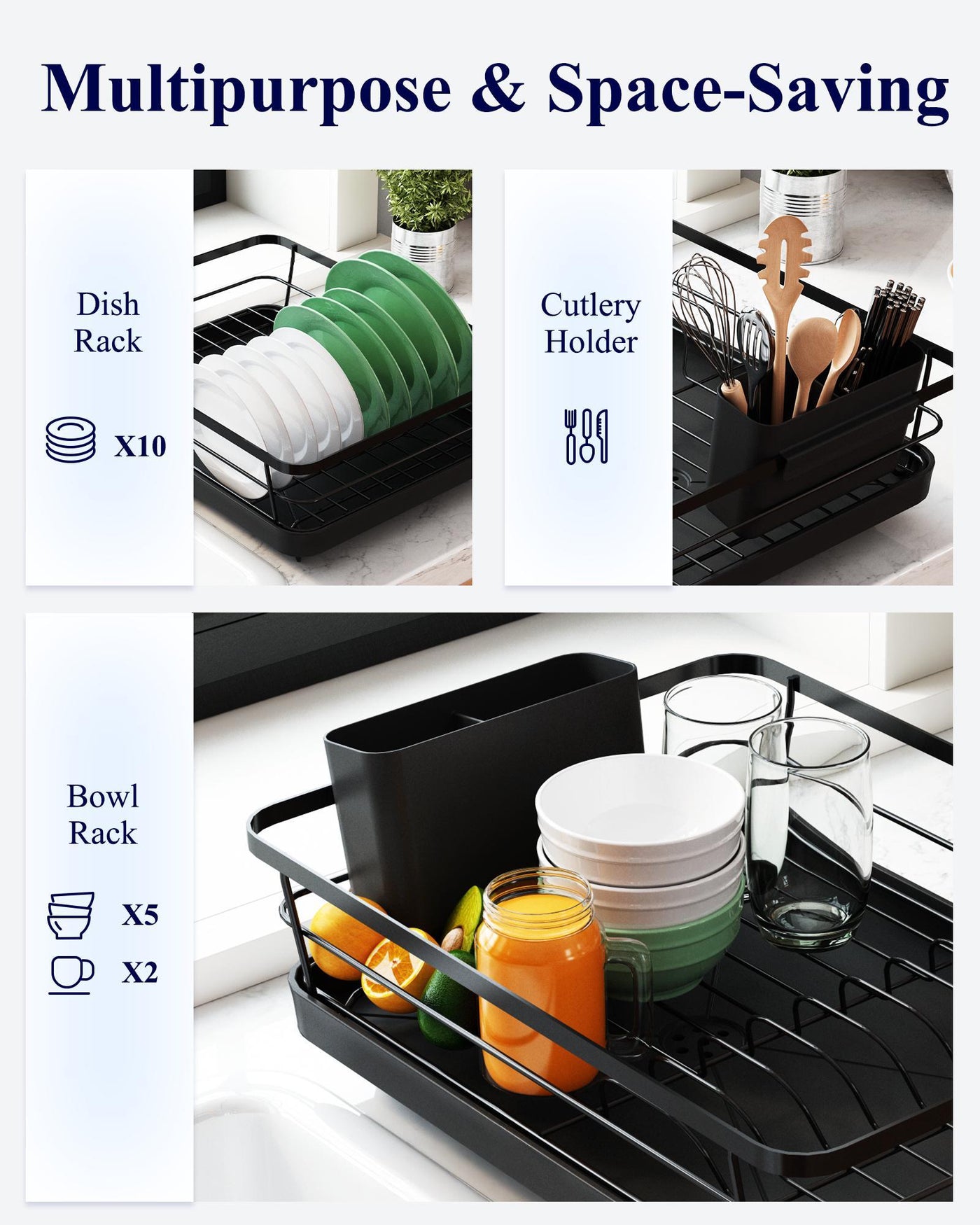 Kitsure rack and removable utensil holder