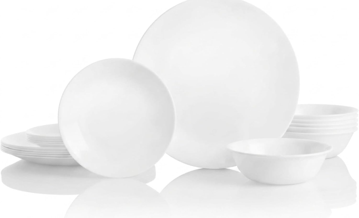 Corelle Vitrelle 18-Piece Dinnerware Set, Winter Frost White product image from the linked Amazon listing