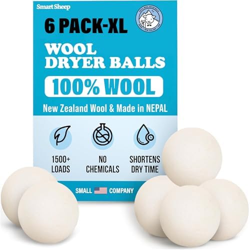 Smart Sheep Wool Dryer Balls, six-pack product image