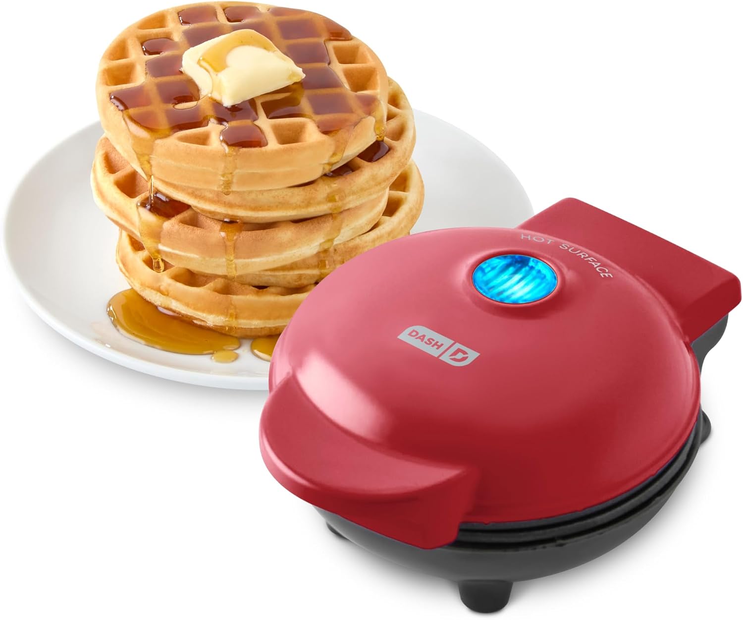 Dash Mini Waffle Maker, 4-inch, red product image