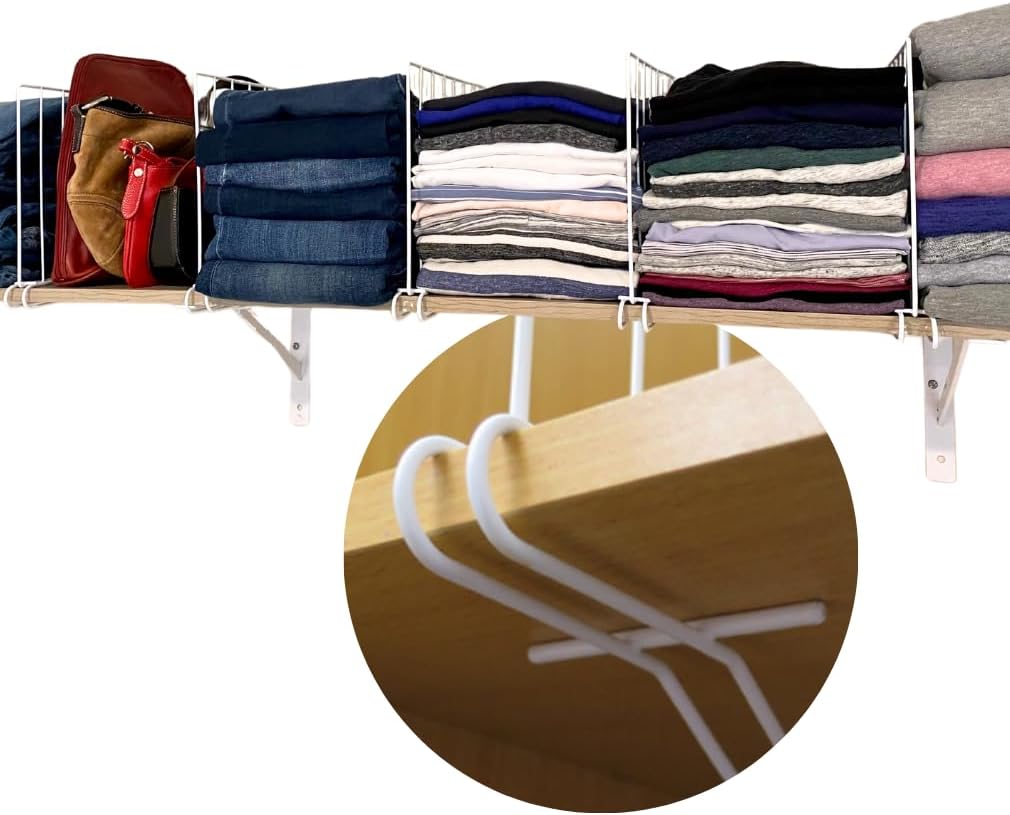 Evelots Wood Shelf Dividers, 8-Pack product image