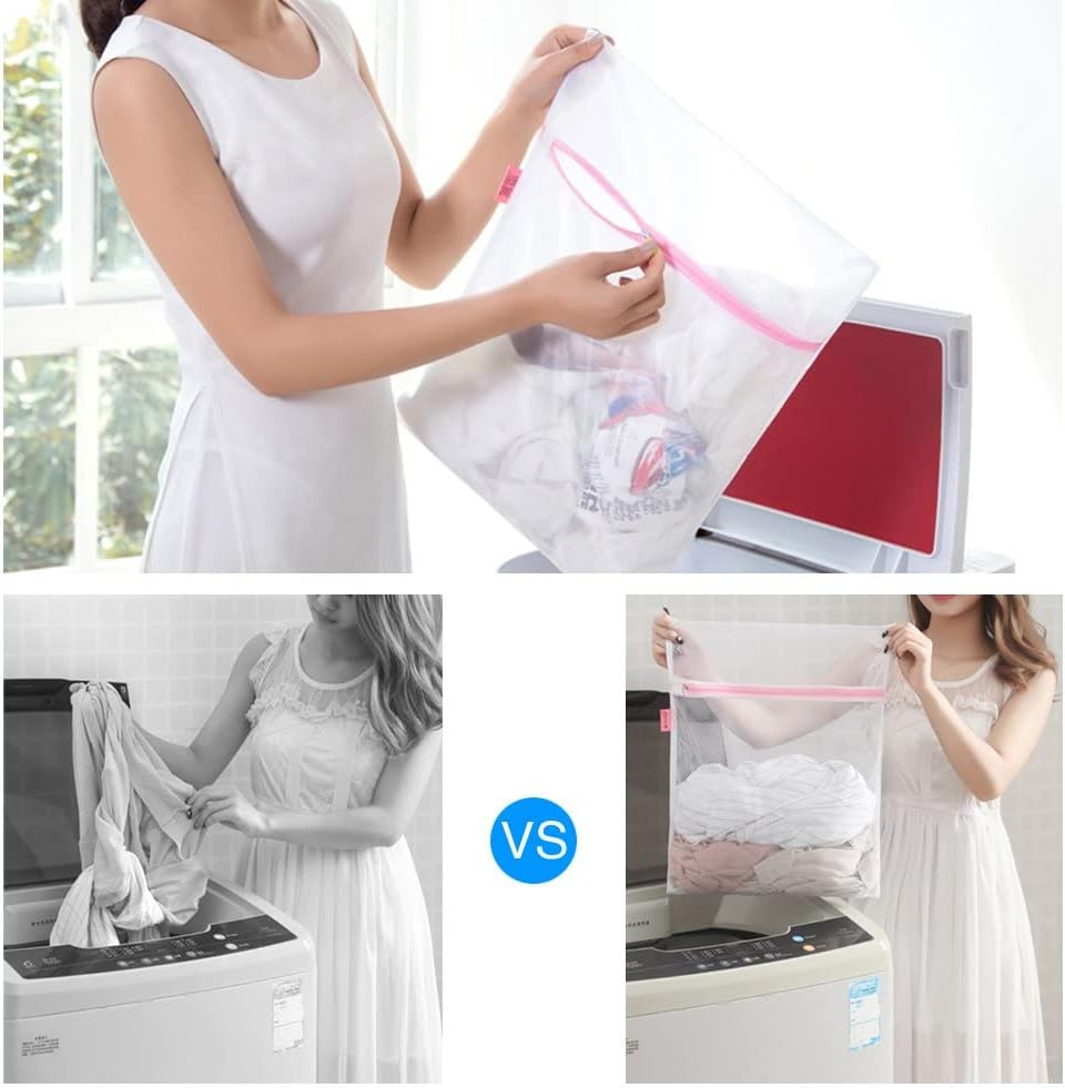 GOGOODA Mesh Laundry Bags, white 7-piece set listing gallery image 2
