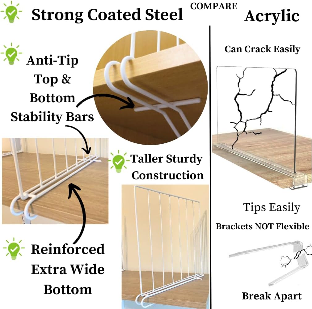 Evelots Wood Shelf Dividers, 8-Pack listing gallery image 4