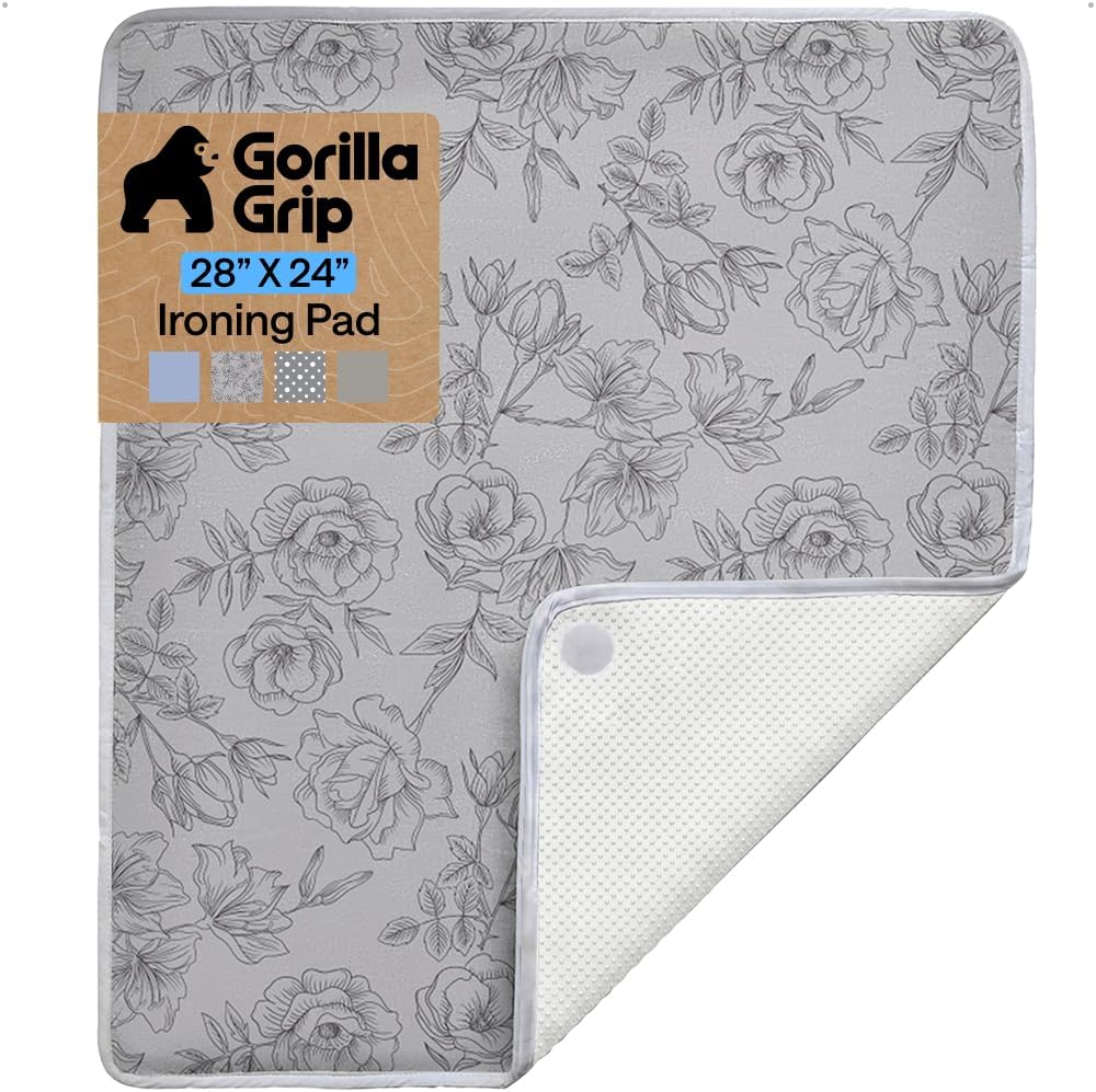 GORILLA GRIP Portable Ironing Mat, Gray Floral product image