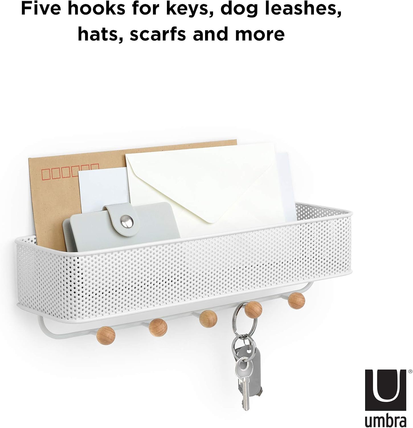 Umbra Estique Entryway Organizer, White/Natural listing gallery image 4