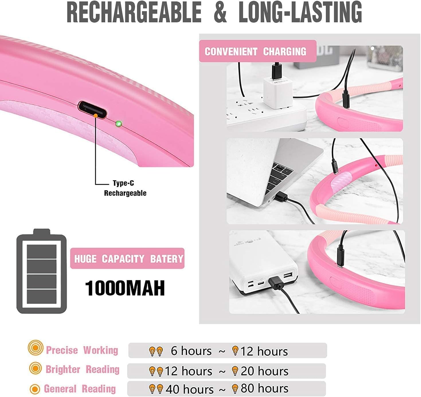 Glocusent LED Neck Reading Light, 2-pack listing gallery image 3