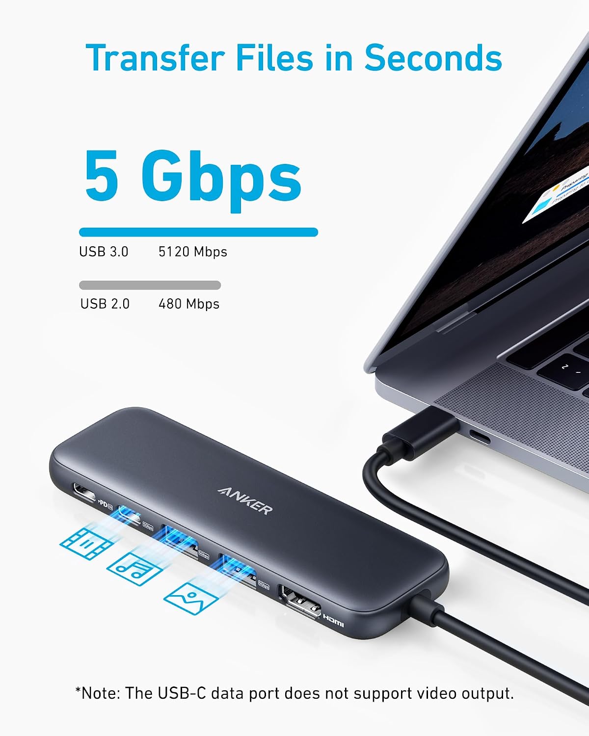 Anker 332 USB-C Hub 5-in-1, black listing gallery image 3