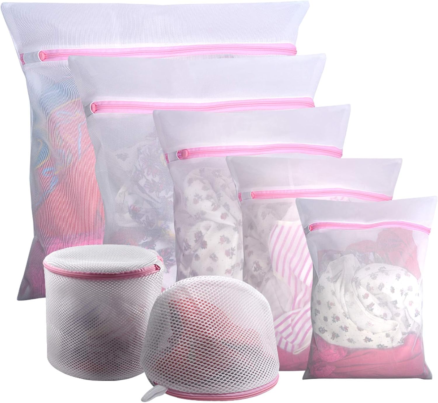 GOGOODA Mesh Laundry Bags, white 7-piece set product image