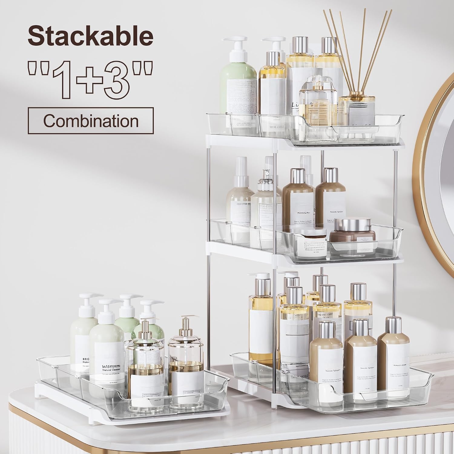 Delamu organizer stacking configurations