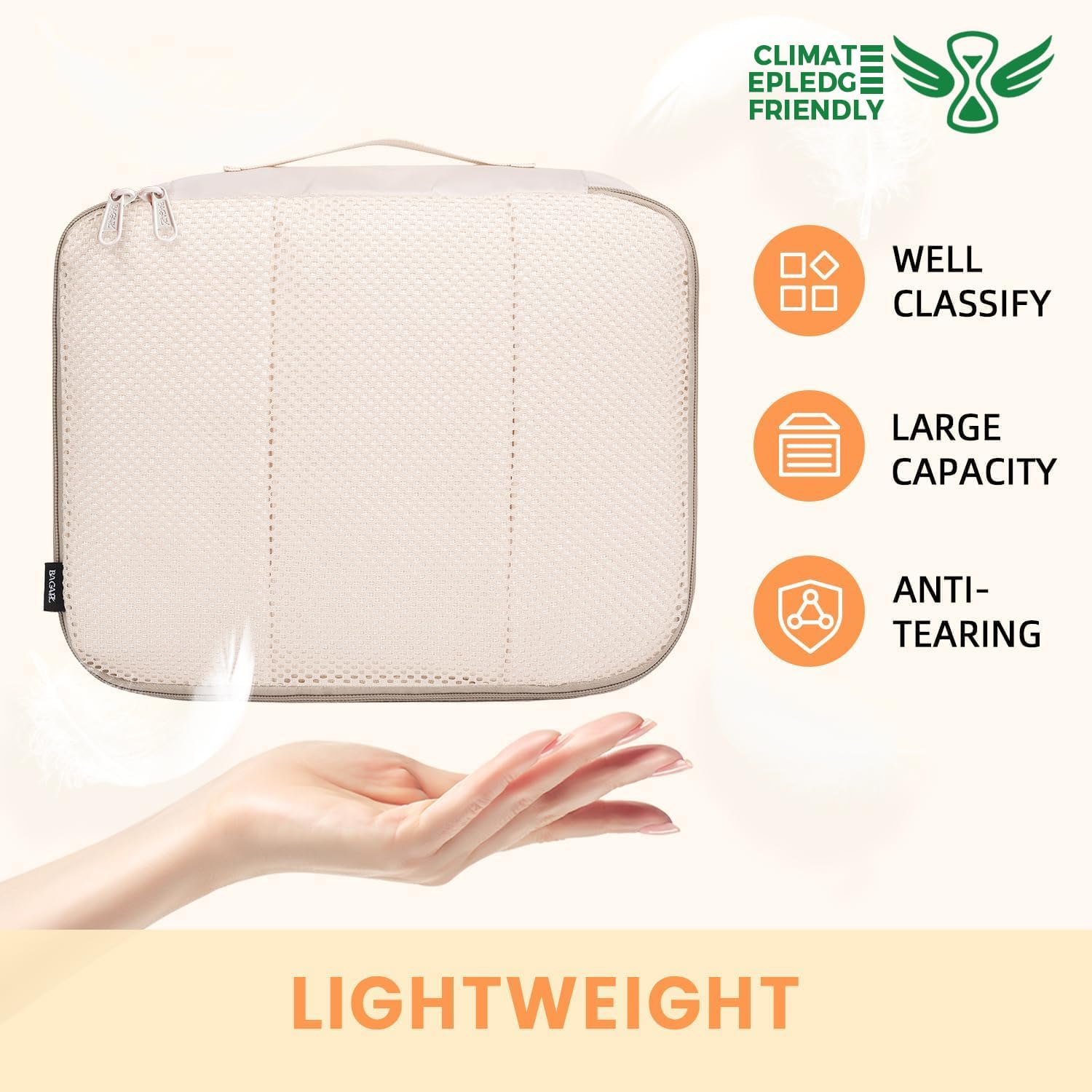 BAGAIL 6-Set Packing Cubes in Beige listing gallery image 2