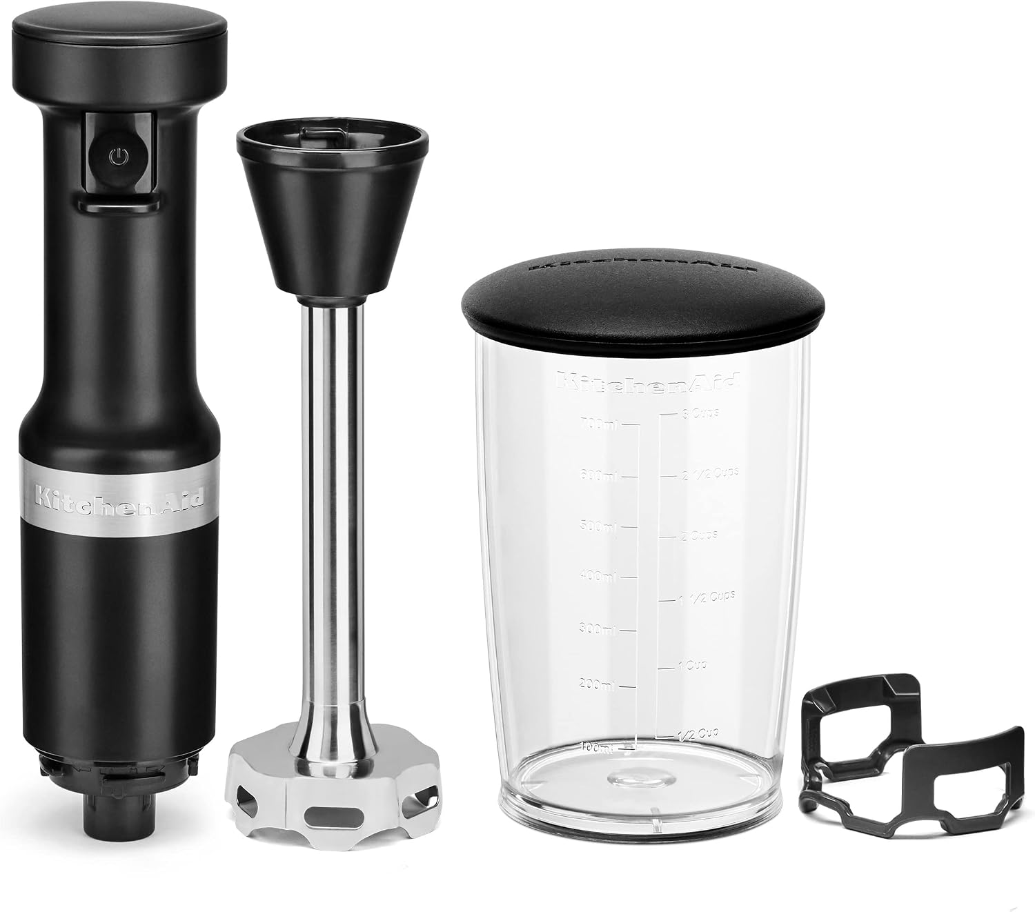 KitchenAid KHBV53 kit with blending jar, lid, pan guard, and arm