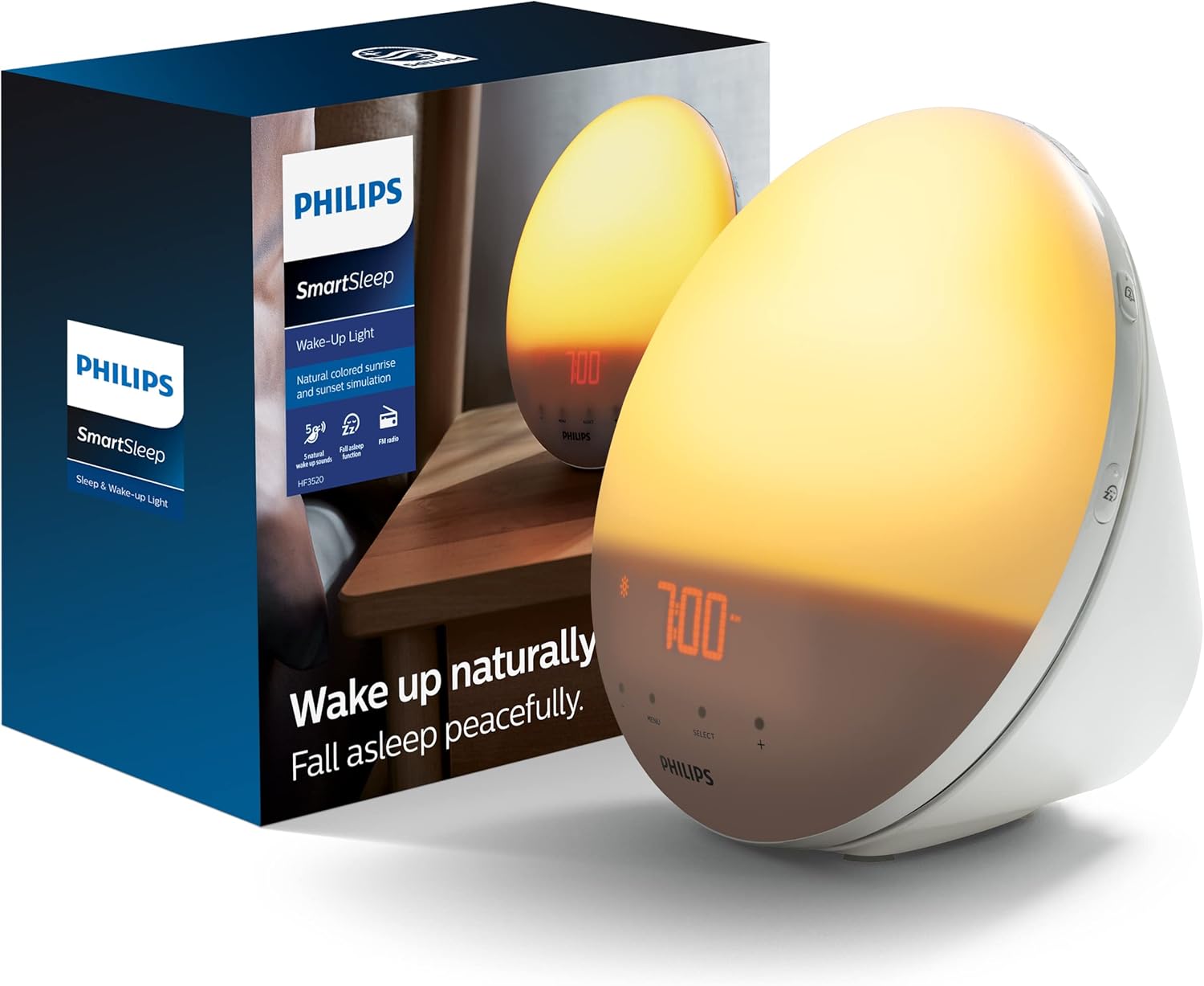Philips SmartSleep Wake-up Light HF3520/60 product image from the linked Amazon listing
