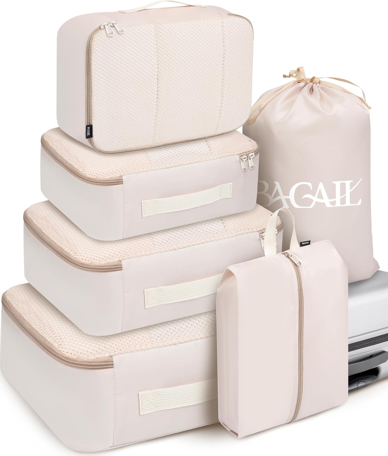 BAGAIL 6-Set Packing Cubes in Beige product image