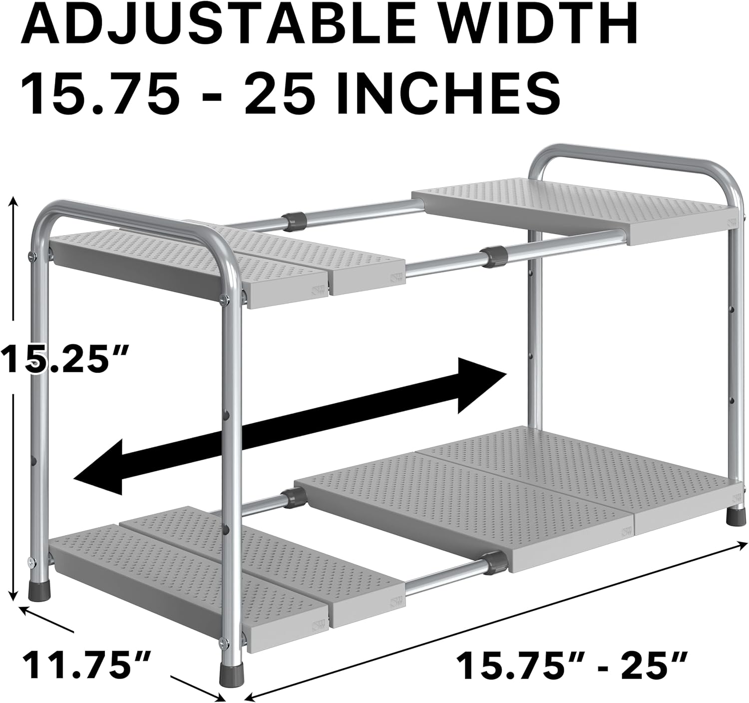 Simple Houseware shelf with adjustable-width dimensions
