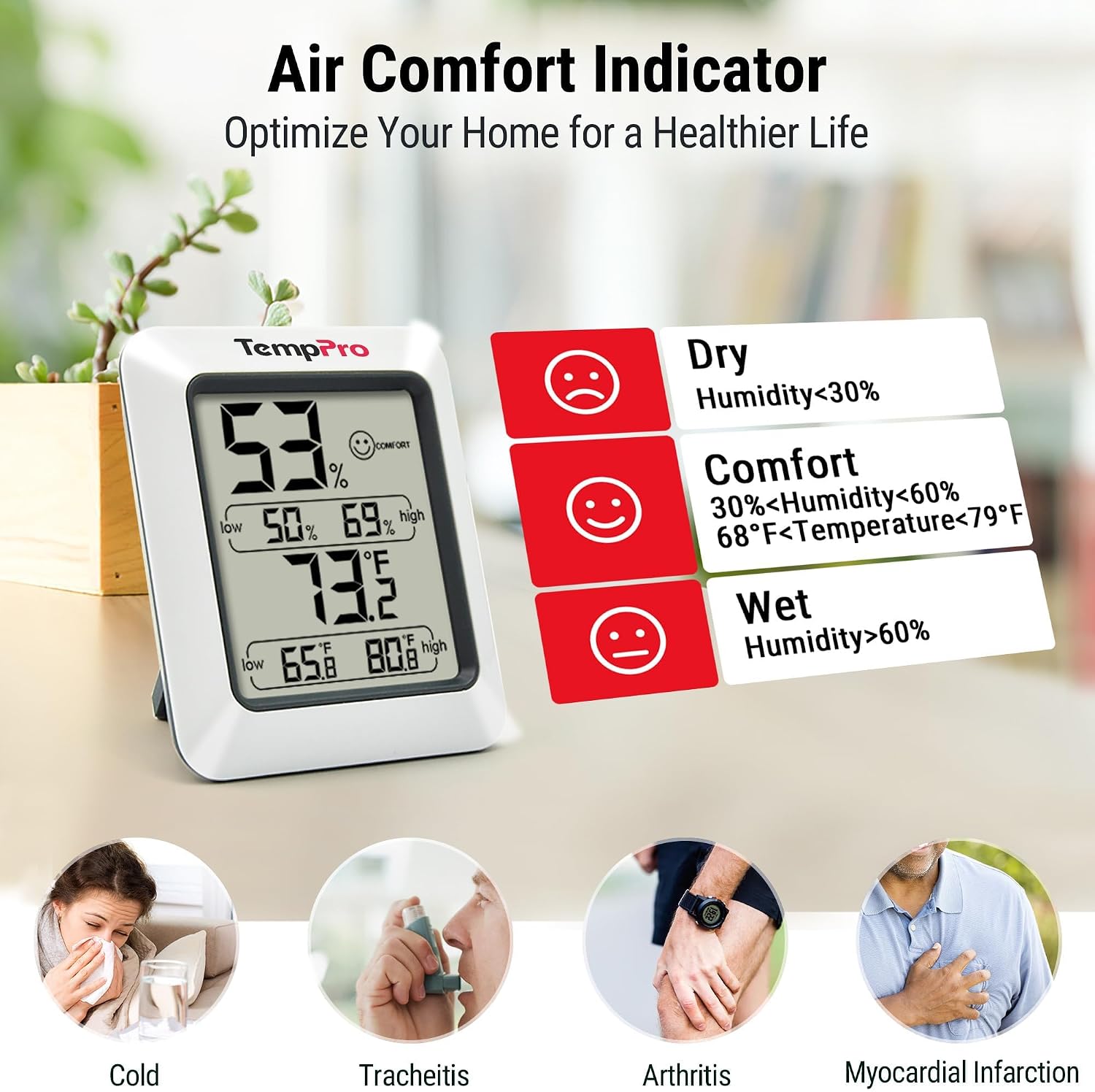TempPro TP50 Digital Hygrometer and Thermometer listing gallery image 1
