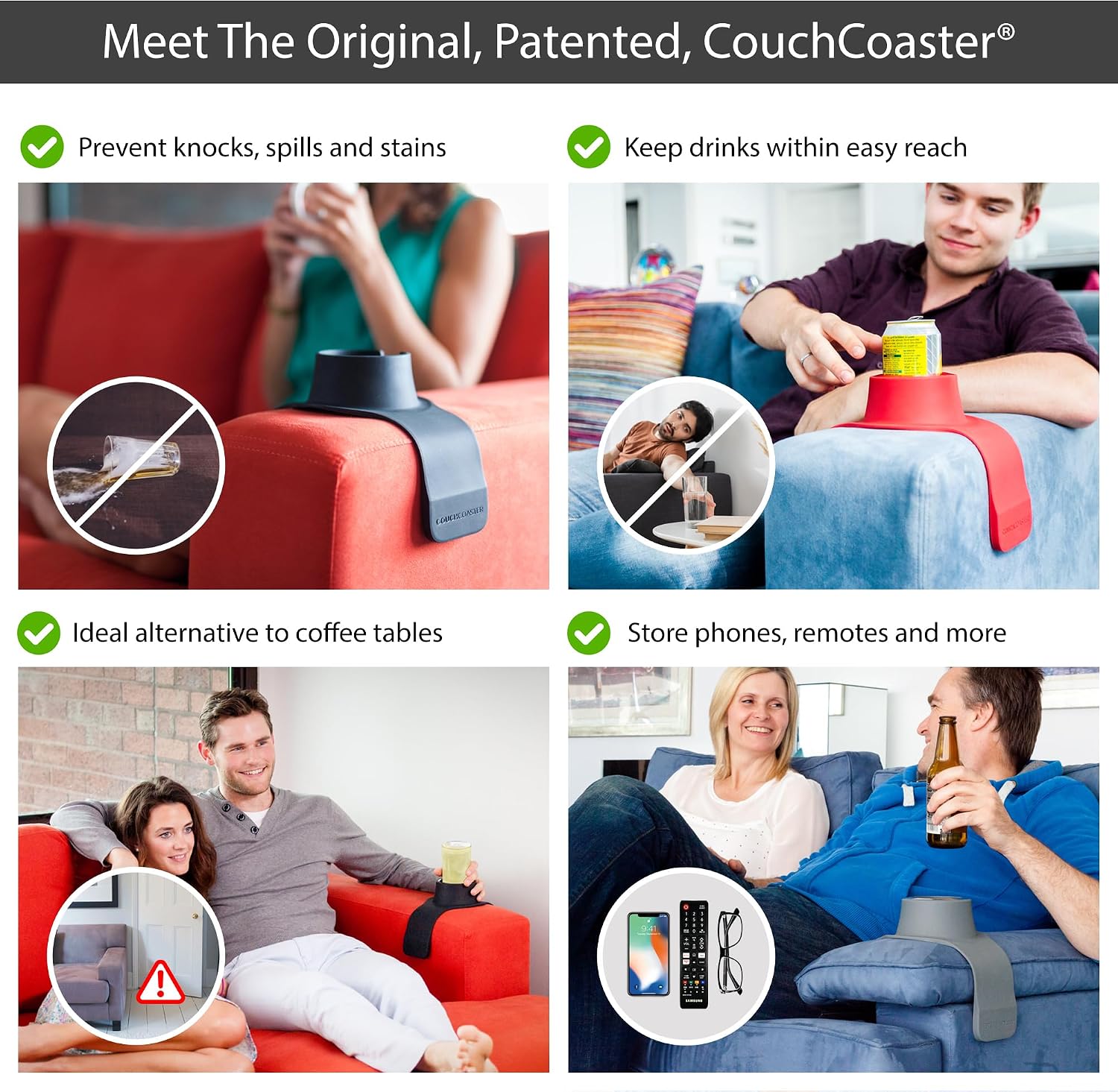 HIT PRODUCTS CouchCoaster, Steel Grey listing gallery image 1