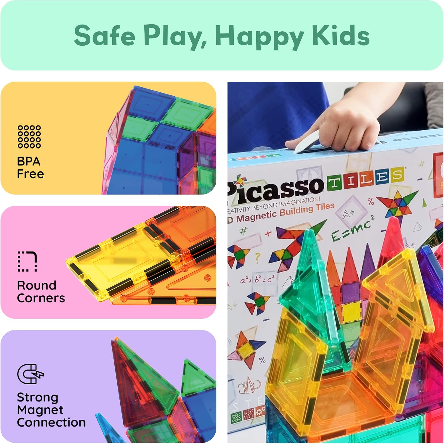 PicassoTiles 100-Piece Magnetic Building Set listing gallery image 3