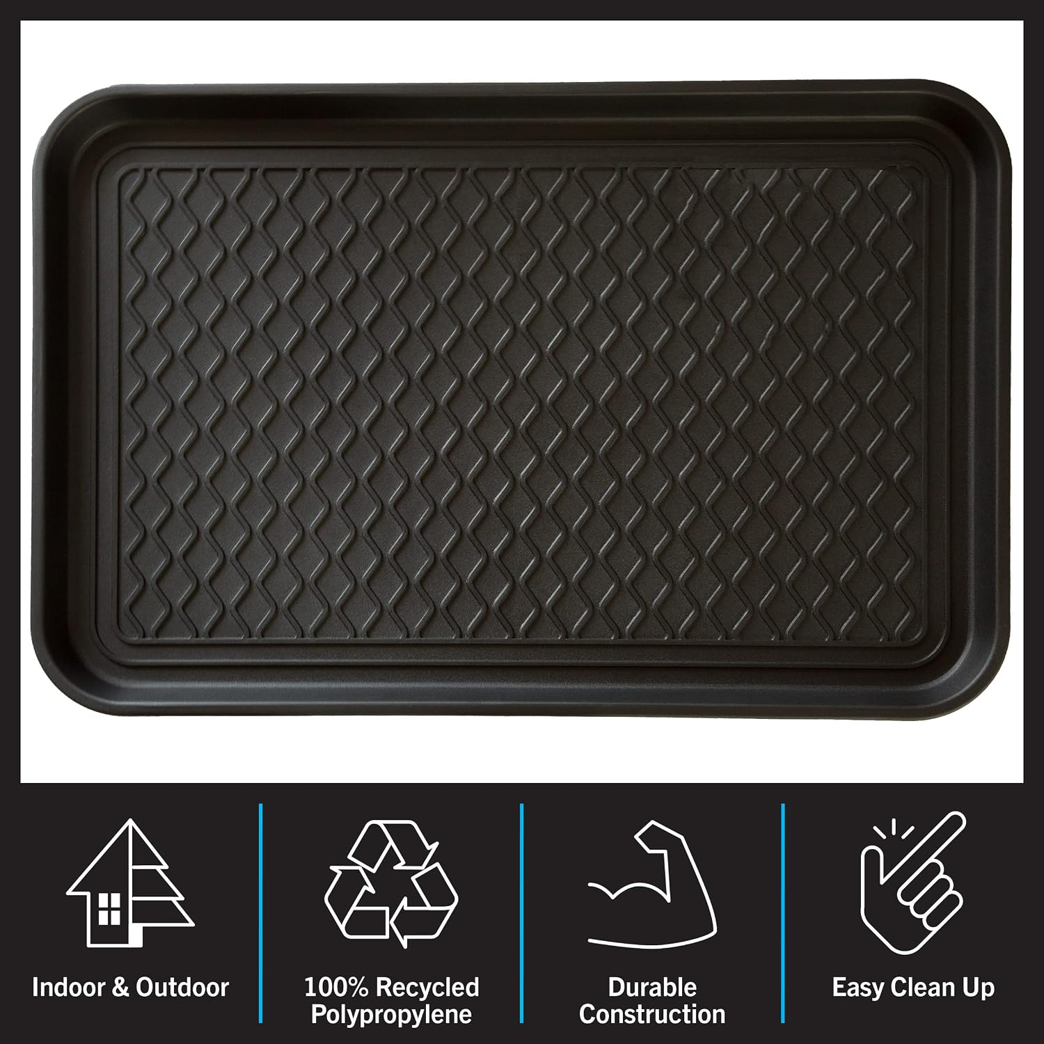 Stalwart Medium All-Weather Boot Tray, black listing gallery image 3