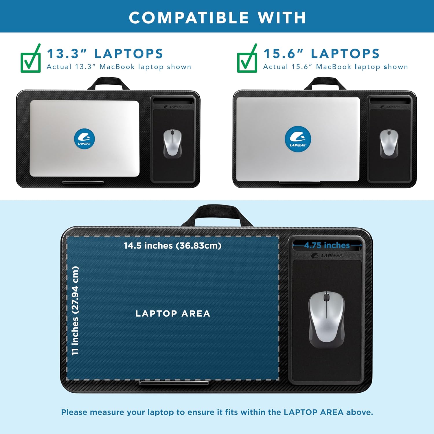 LAPGEAR Home Office Lap Desk in Black Carbon listing gallery image 2