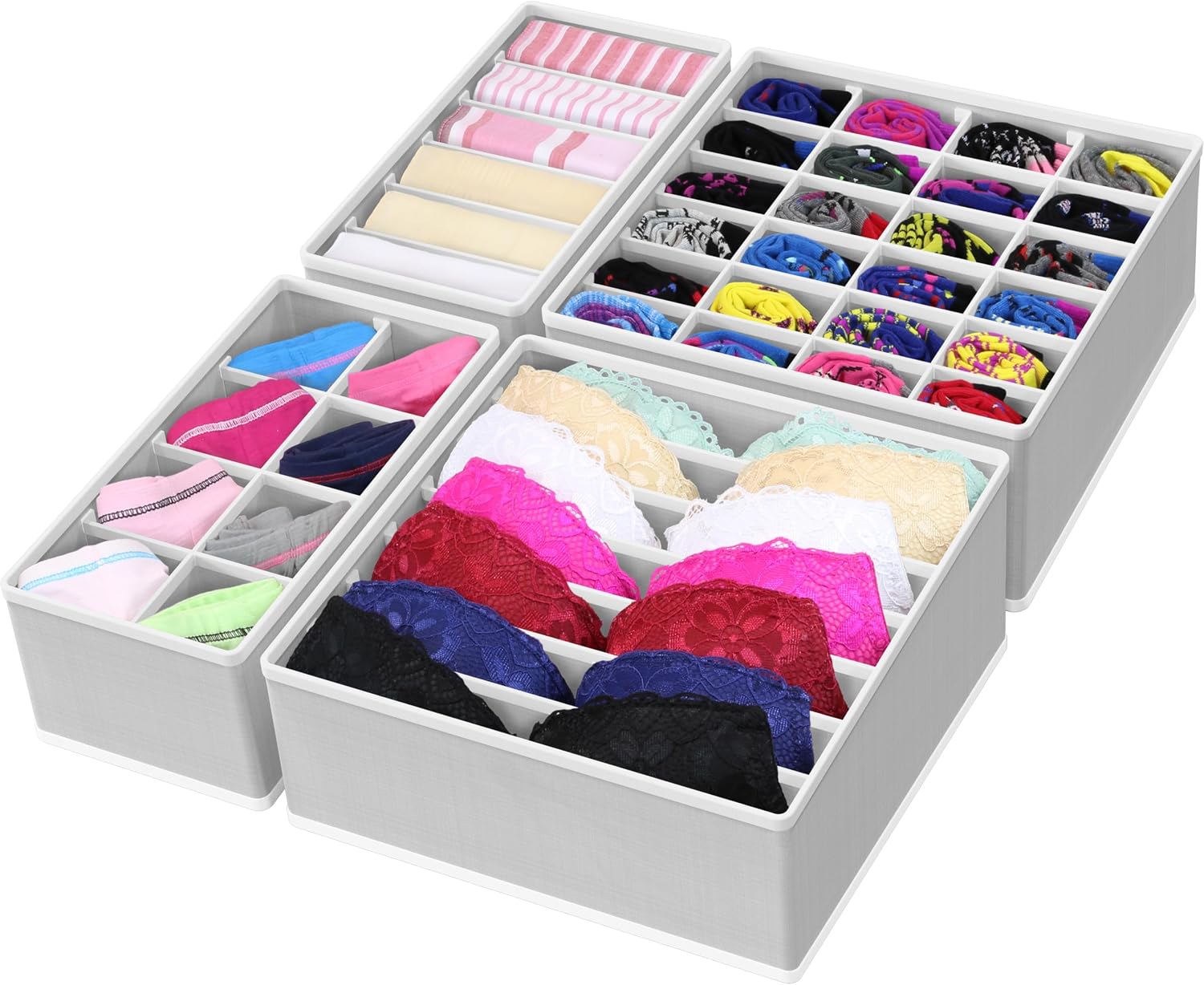 Simple Houseware 4-Pack Drawer Organizer, Gray product image