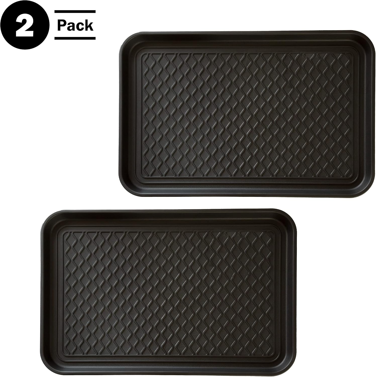 Stalwart Medium All-Weather Boot Tray, black listing gallery image 2