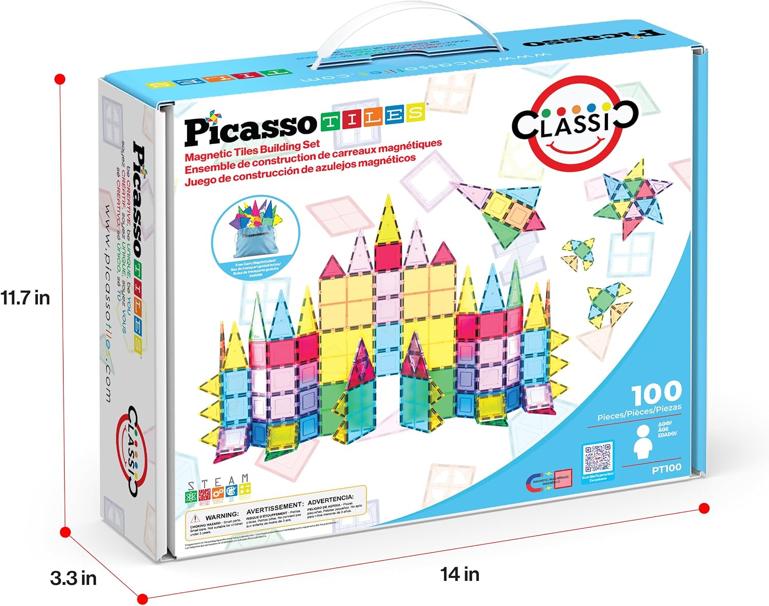 PicassoTiles 100-Piece Magnetic Building Set listing gallery image 1