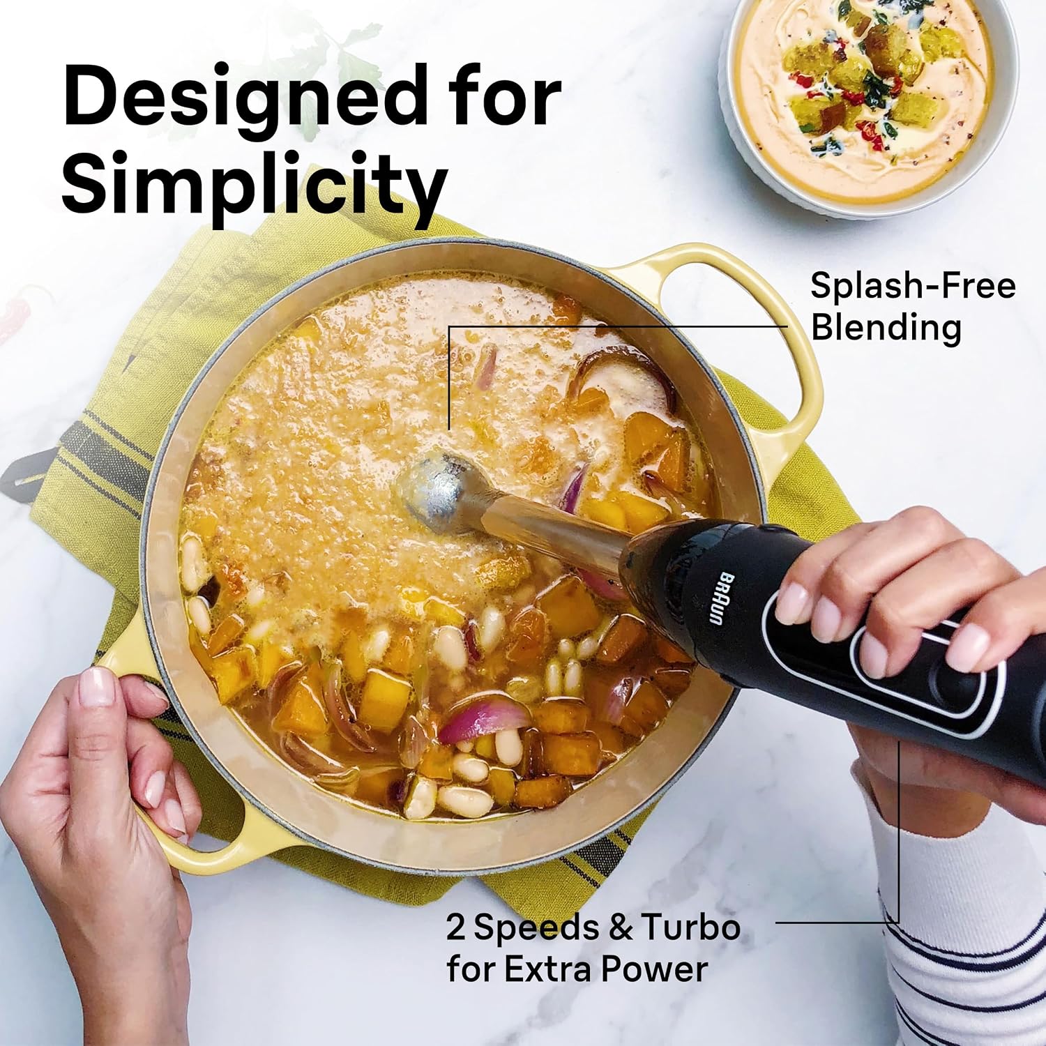 Braun MultiQuick 5 MQ505 with Beaker and Whisk promotional product-use photograph