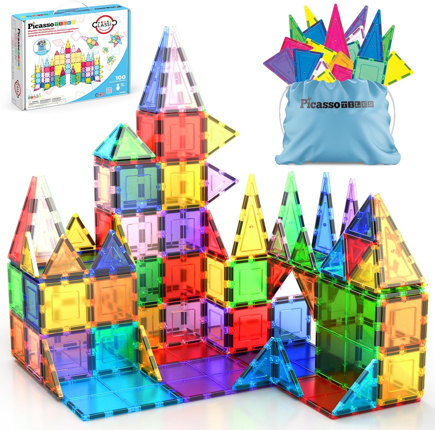 PicassoTiles 100-Piece Magnetic Building Set product image