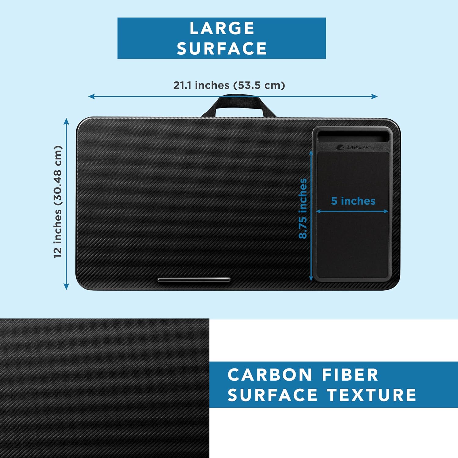 LAPGEAR Home Office Lap Desk in Black Carbon listing gallery image 4