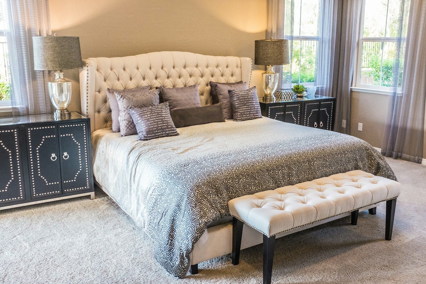 Small bedroom with accessible space beneath the bed