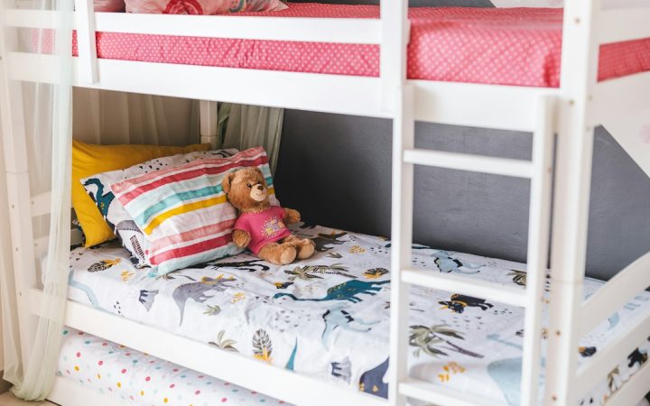 Bunk bed creating a compact sleep zone in a child’s bedroom