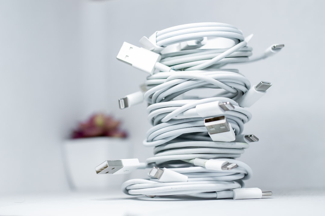Phone and tablet charging cables ready to be assigned to a daily charging zone