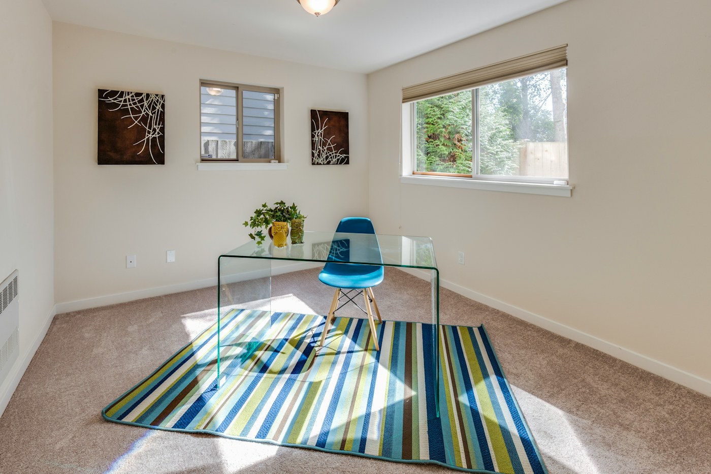 Small room furniture arranged to create a separate corner