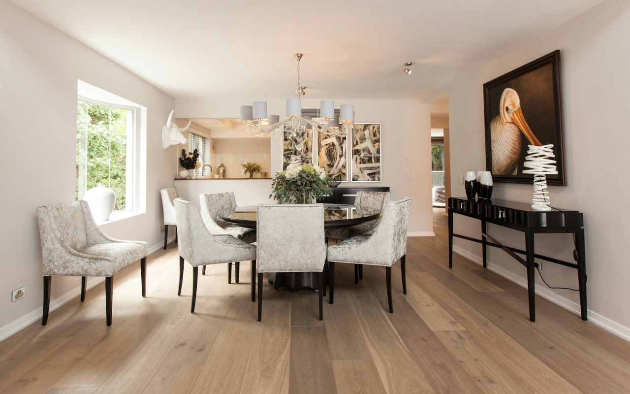 white and black dining table set