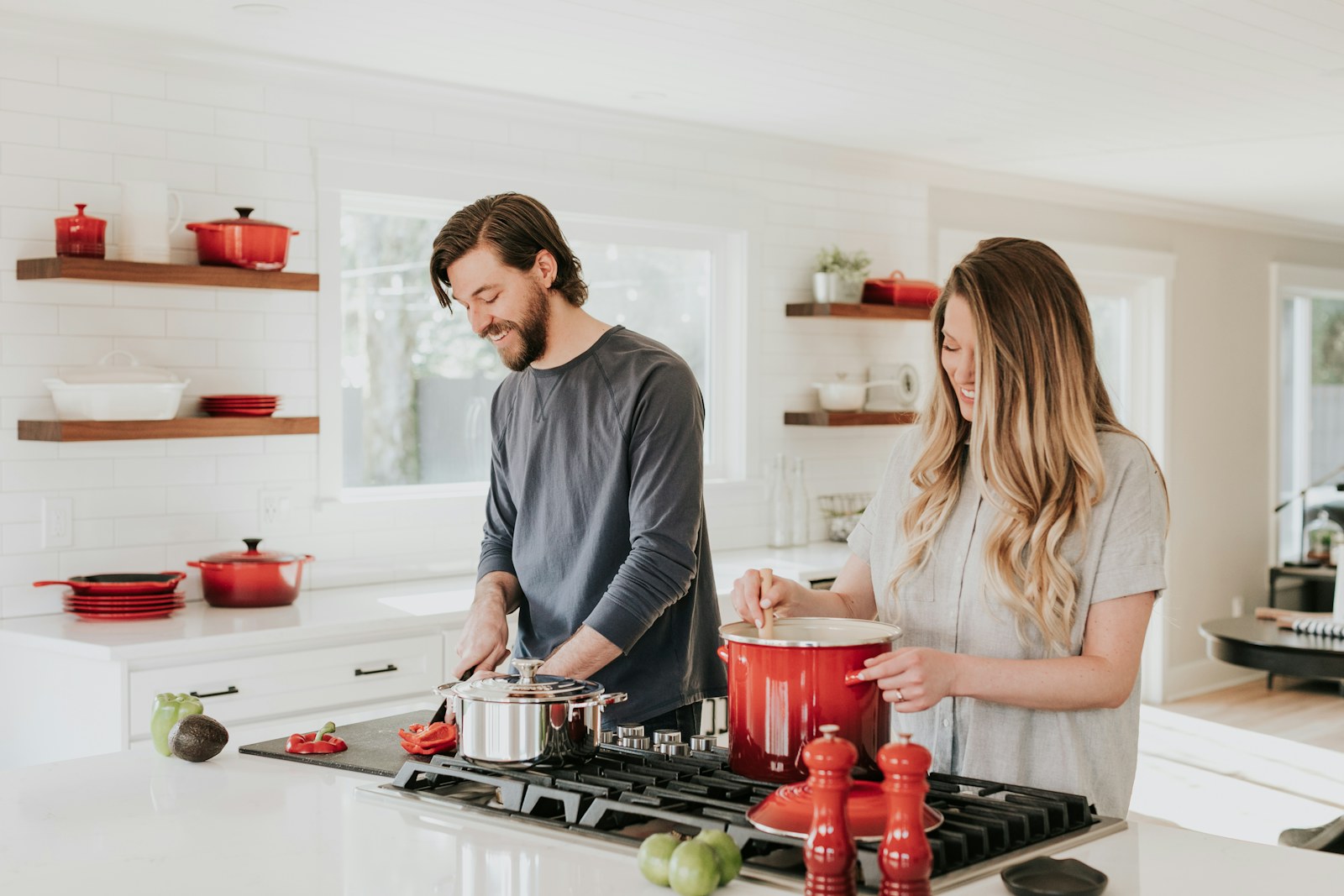 Compact kitchen being used for everyday meal preparation
