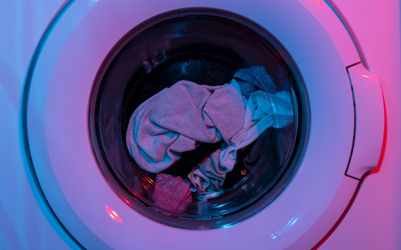 Fresh laundry in a compact home ready to be folded and put away
