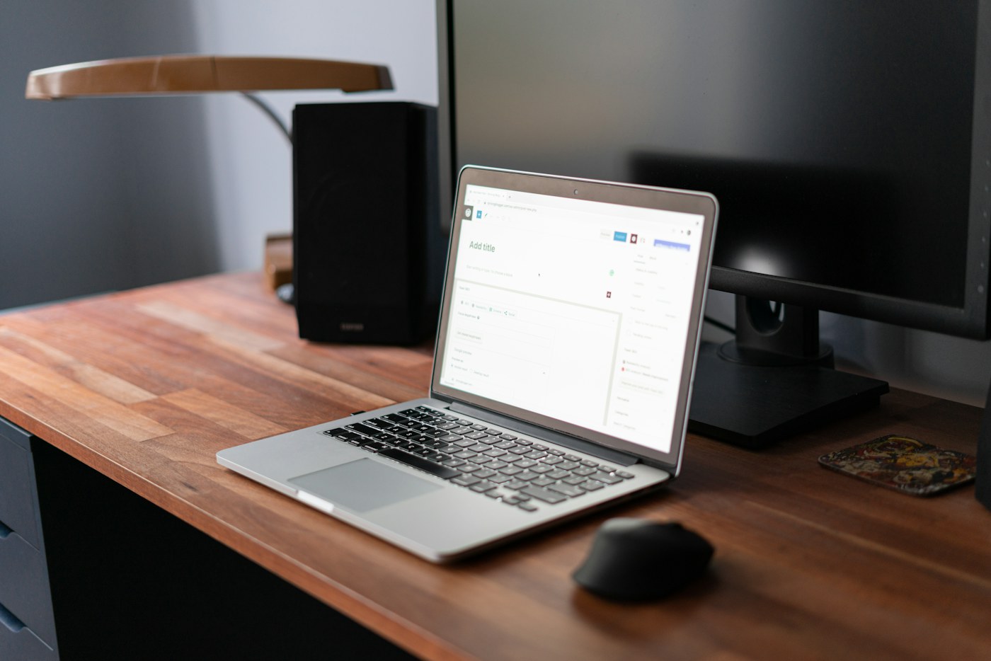 Laptop on a simple desk ready for a work session