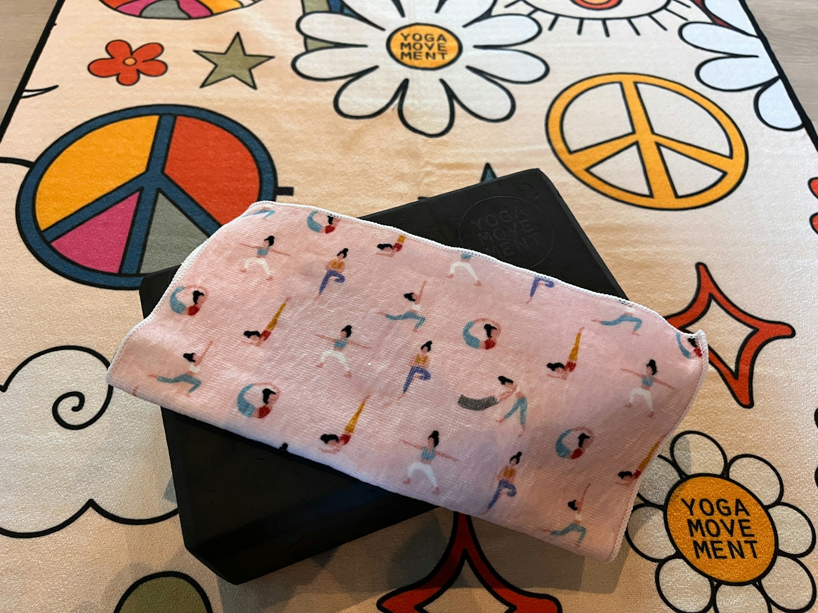 Exercise mat and folded towel