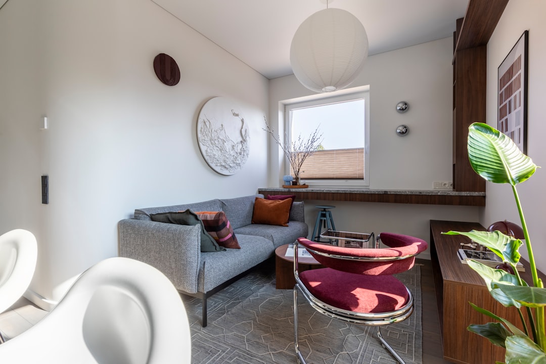 Compact work area in a small apartment with restrained visual clutter