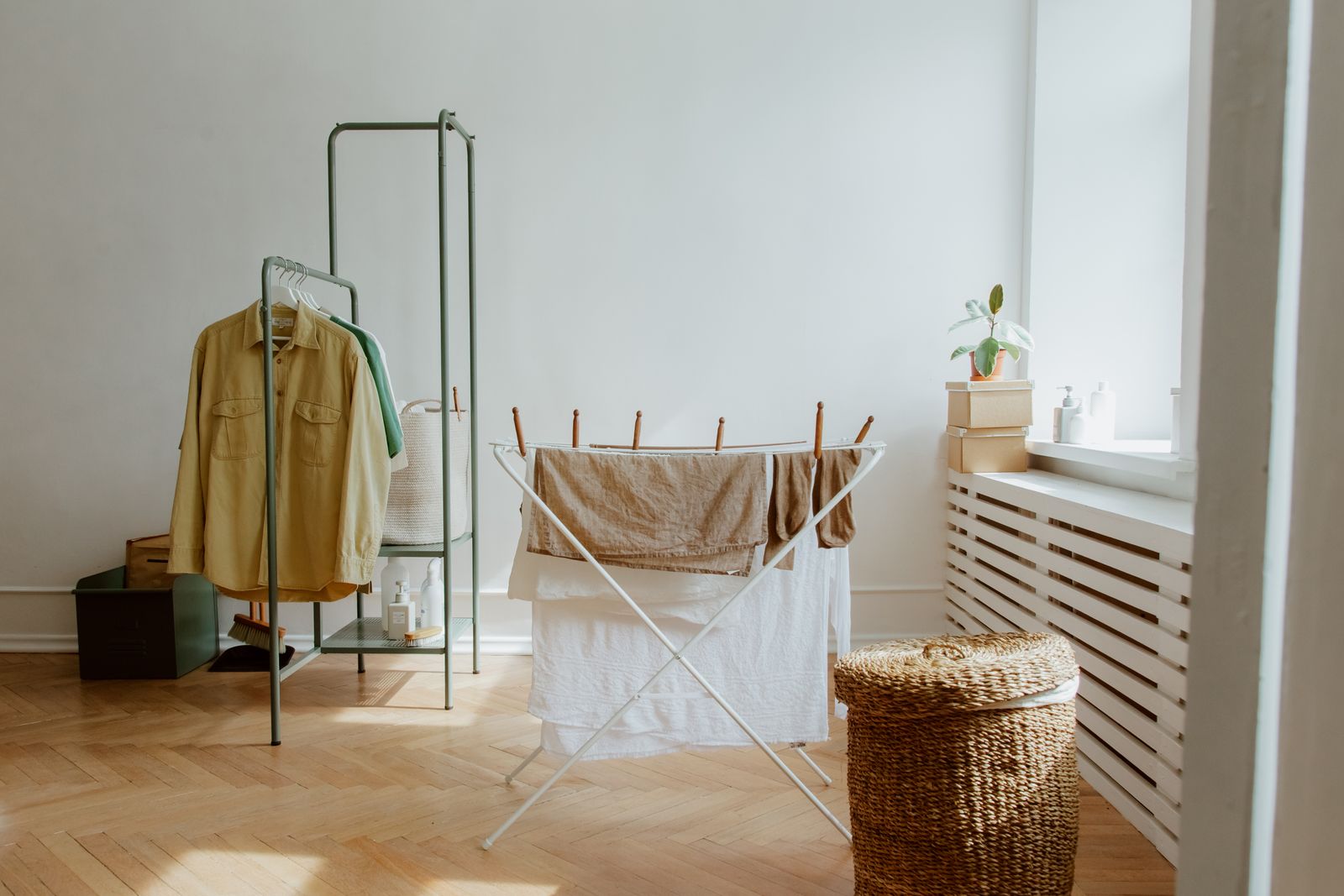 Laundry hanging to dry