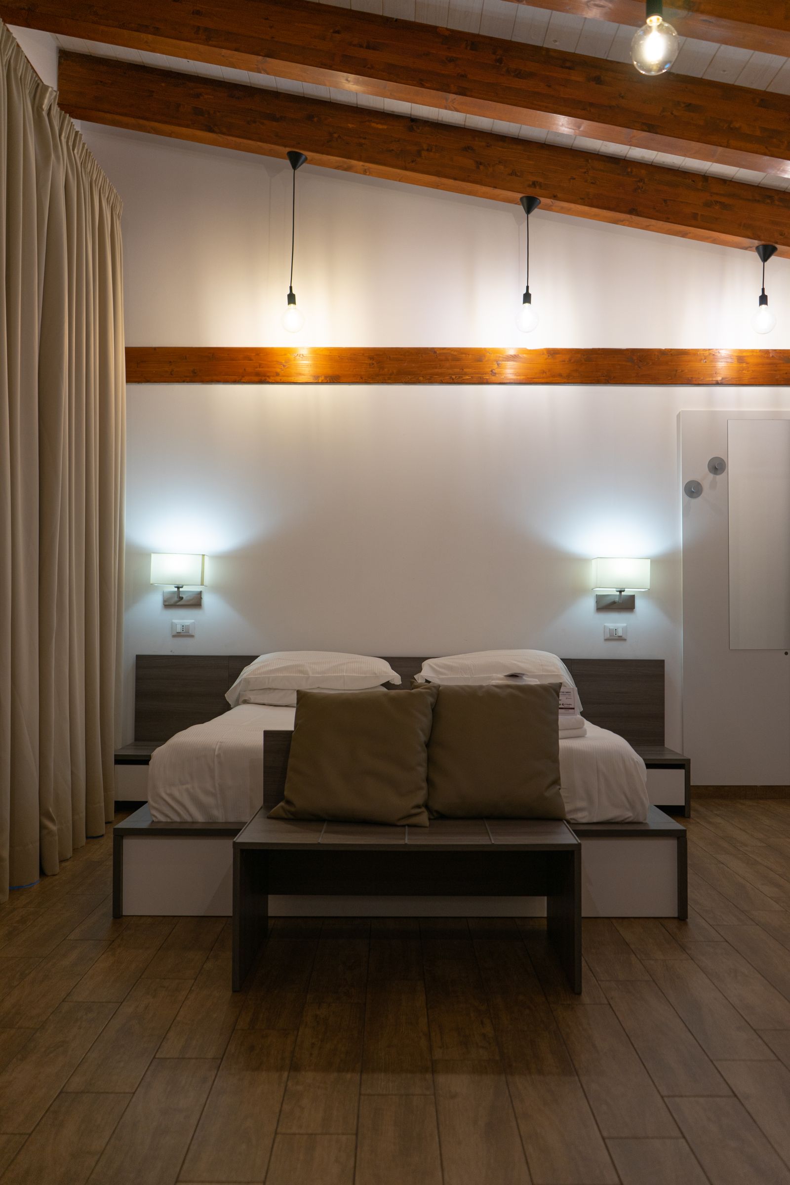 Bedroom with white bedding