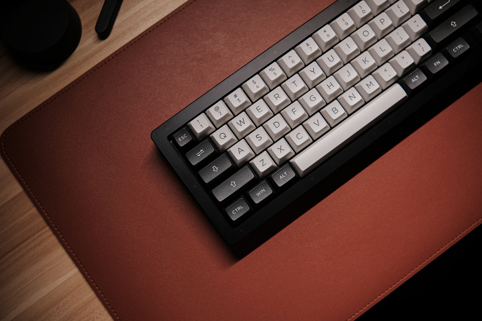 Keyboard on a small desk