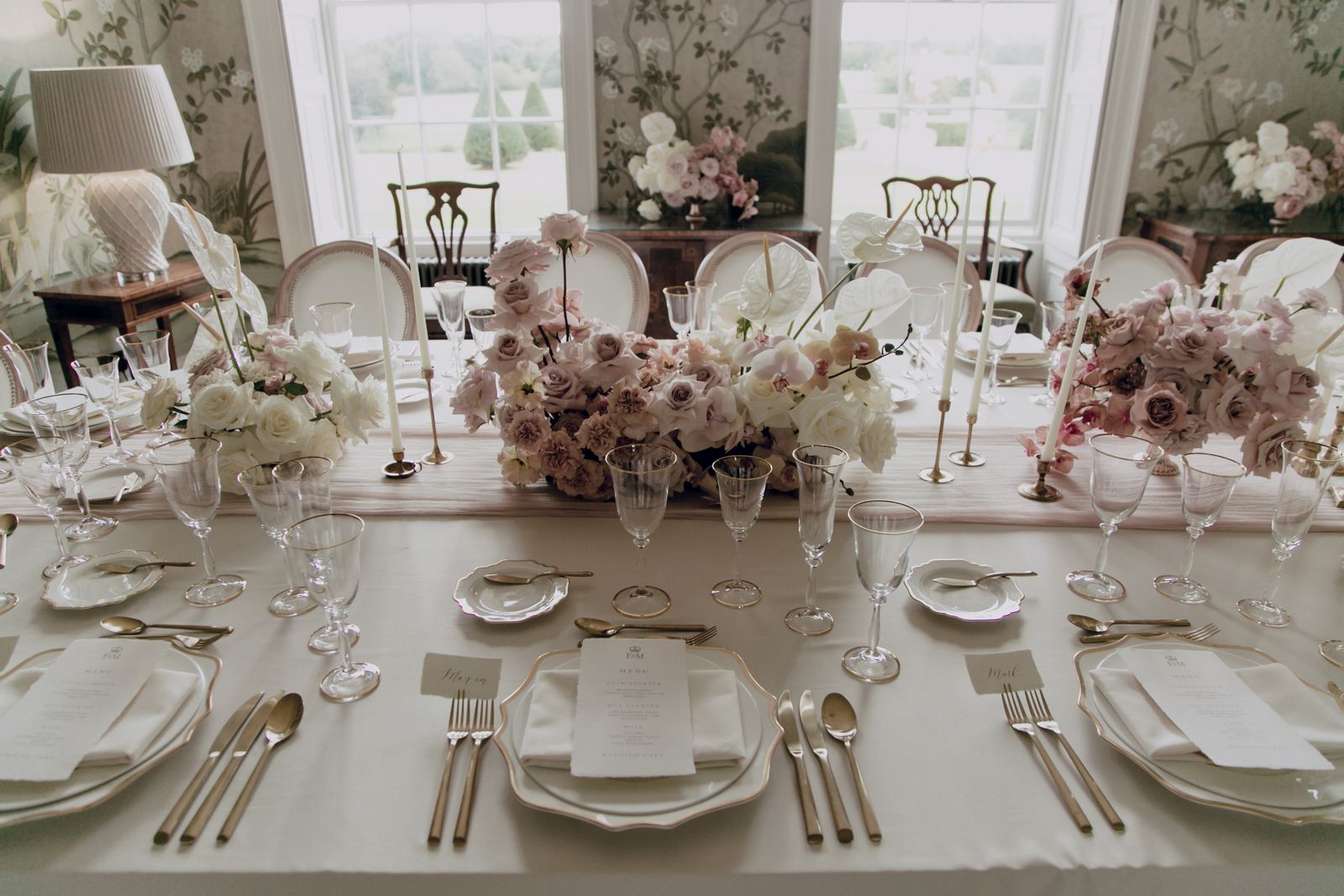 Plates set on a dining table