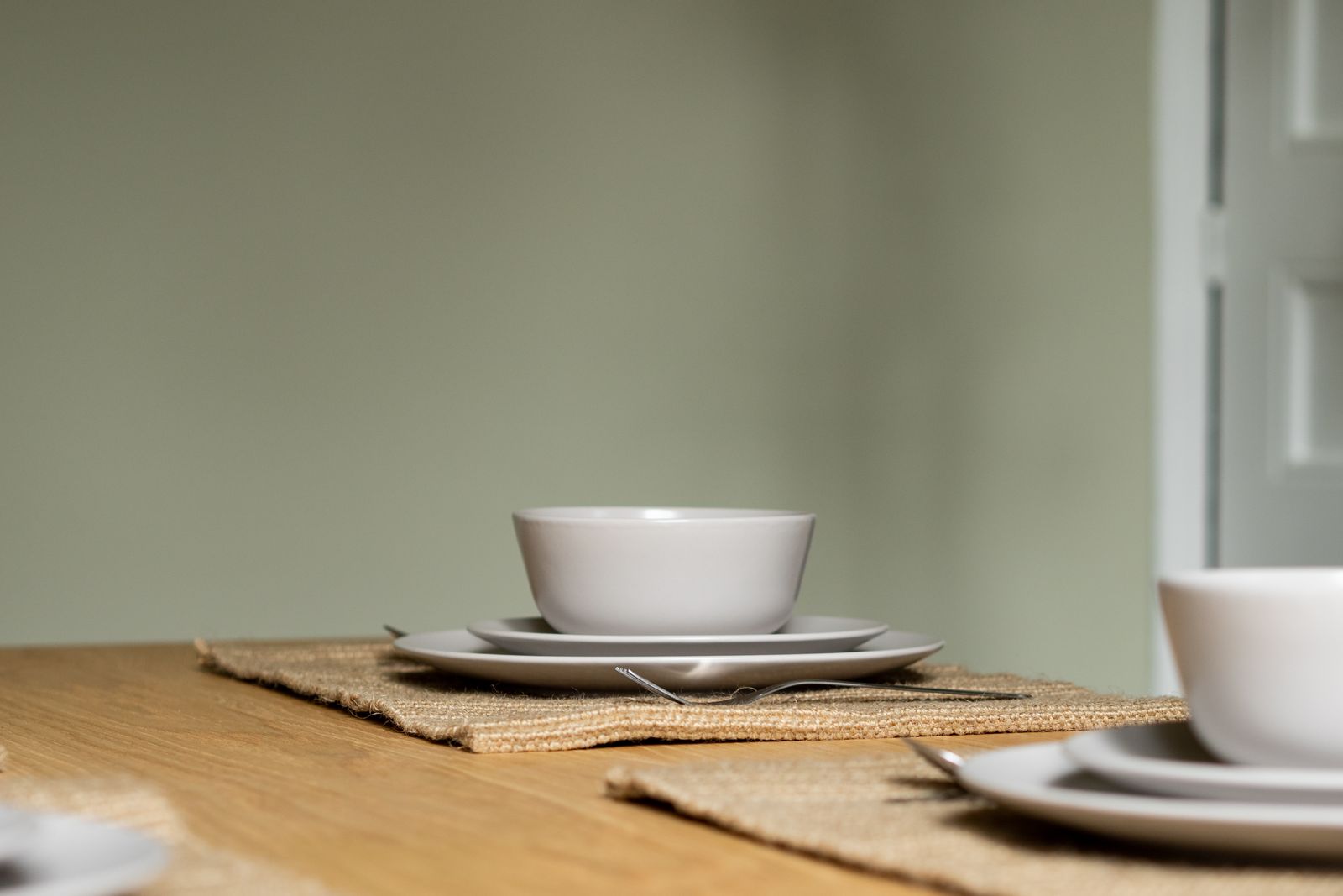 Ceramic plates on a table