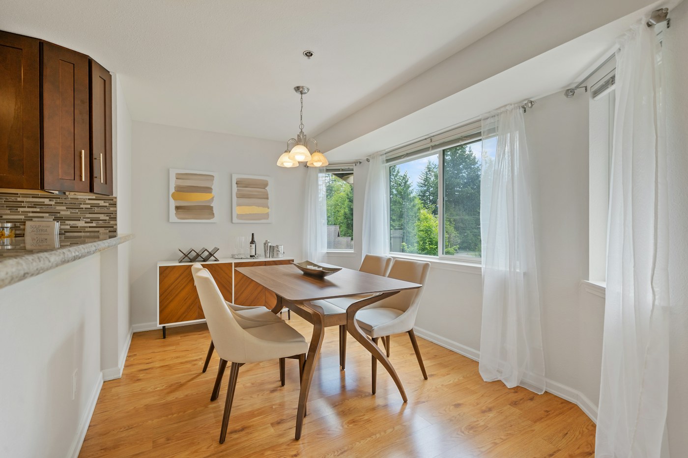 Compact dining room showing wall and table relationships