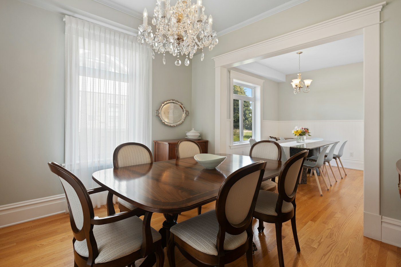 Compact dining area with adjacent furniture