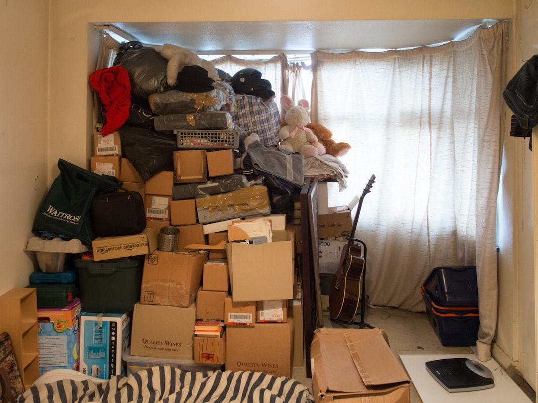 Household boxes illustrating how temporary travel clutter can occupy limited space