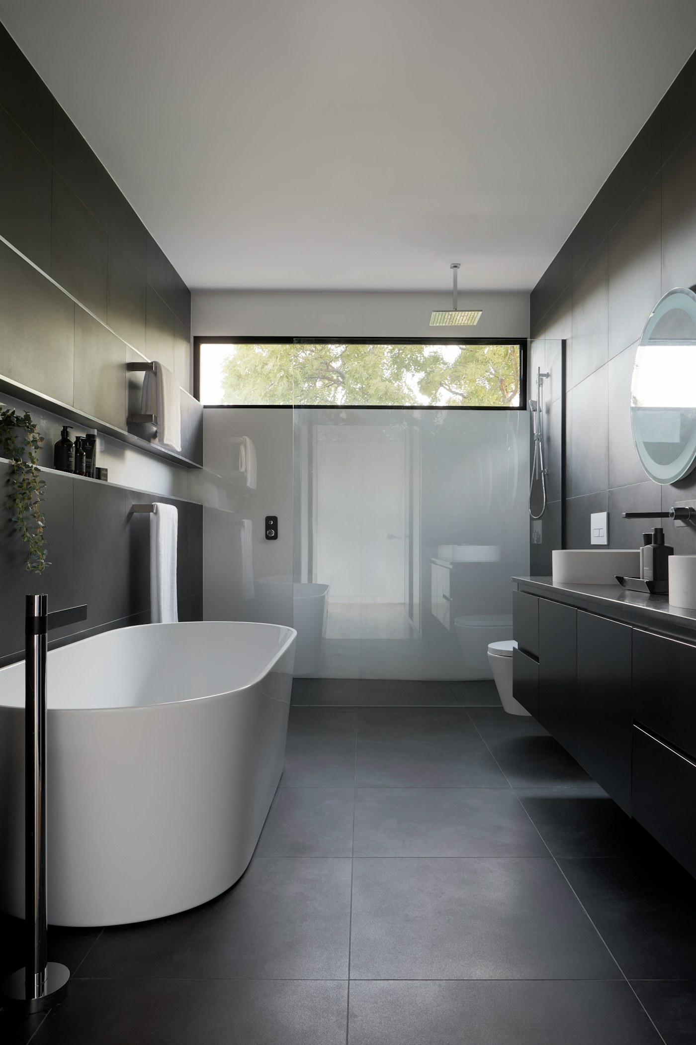 Bathroom towel zone illustrating bulky textile storage