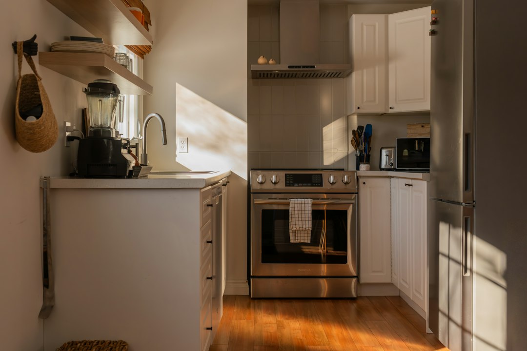 Clean kitchen with clear floor and counters after a focused reset