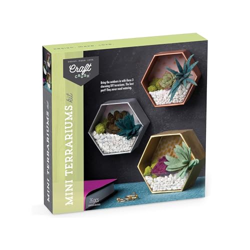 Craft Crush Mini Terrariums AC1979T package showing three faux displays